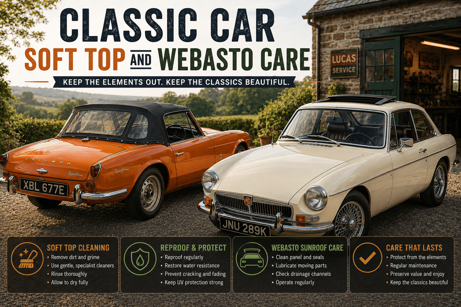 Classic Car Soft Top and Webasto Care Guide: Hoods, Canvas, Vinyl and Everything In Between